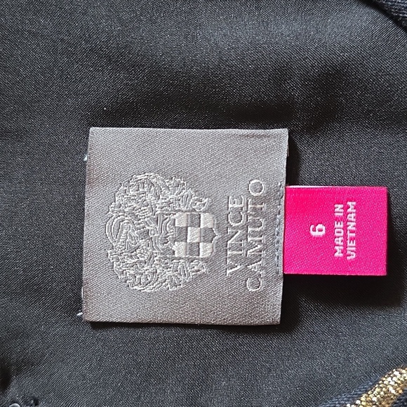 Vince Camuto Black and Metallic Gold Lined Cocktail Dress.  Size 6 - Picture 7 of 9